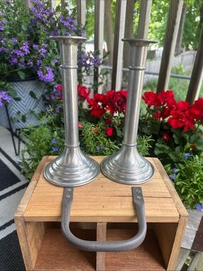 Pair of Woodbury Pewter Taper Candle Holders
